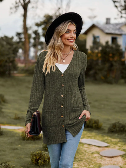 Clara | Solid Color Long Sleeve Cardigan Jacket