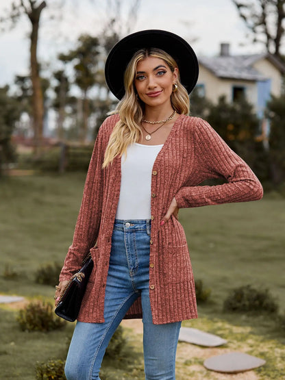Clara | Solid Color Long Sleeve Cardigan Jacket